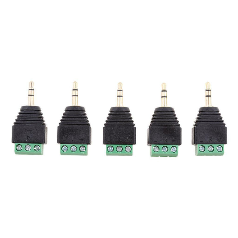 10x 3.5mm 1/8" Stereo Audio Male Plug to AV 3-Screw Terminal Connector