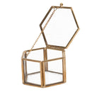 Durable Glass Geometric Jewelry Display Organizer Case Hexagon for Trinket