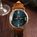 Mens Date Leather Stainless Steel Fashion Noctilucent Sport Quartz Wrist Watches