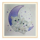 Diy 5D Partial Shaped Diamond Painting Moon Cat Cross Stitch Diamond Embroi