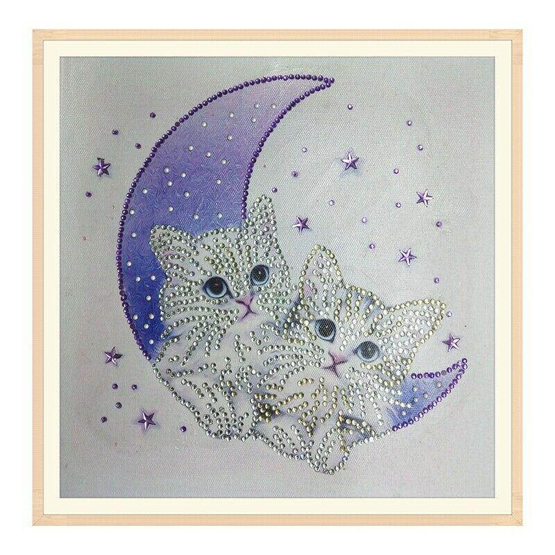 Diy 5D Partial Shaped Diamond Painting Moon Cat Cross Stitch Diamond Embroi