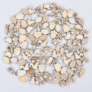 100X Mixed Wooden Craft Squirrel Leaves Mushroom Ornament Art Decoration Slic OZ