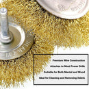 7Pcs Brass Coated Wire Brush Wheel&Cup Brush Set with 1/4-Inch Shank,7 Size