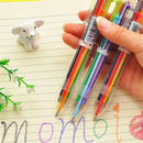 1 Creative Stationery Ballpoint Pen 6 colors Ballpoint Pen Study Pen NEW 3c