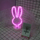 Decorative Rabbit Neon Sign Light LED Cute Animal Neon Marquee Light Art Wa