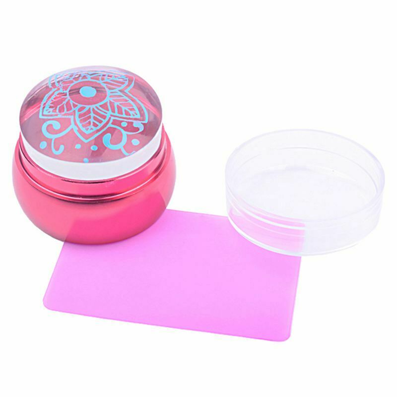 1 Set Chessman Shape Nail Stamping Stamper Pink Transparent Silicone Nail A Y3N4
