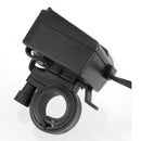 Black 5V 2.1A USB Phone 12V Motorcycle Handlebar Handle Bar Clamp Charger P