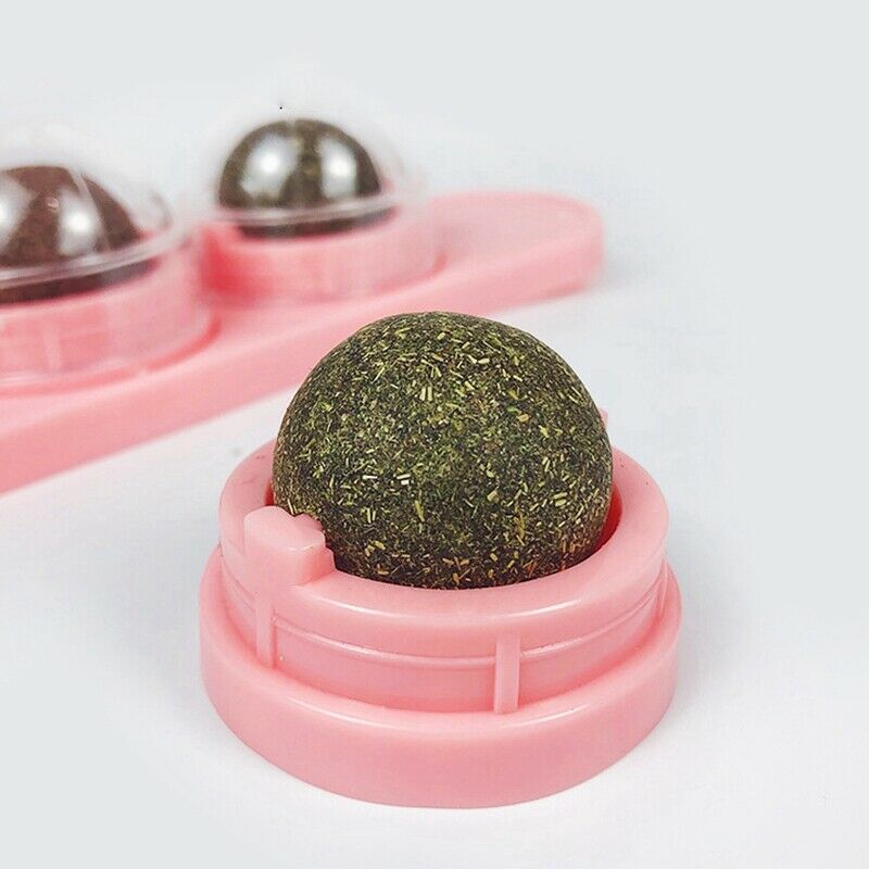 Rotated Catnip Treat Cat Ball Sugar Energy Snacks Pet Catnip Lick Ball Self