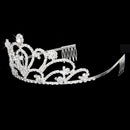 Fashion Wedding Party Bride Crown Rhinestones Headband with Comb Tiara Whit