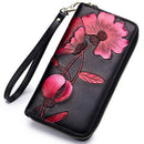 Women'S Elegant Floral Leather Wallet Fashion Long Ladies Clutch Bag Multi-