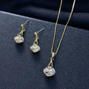 2pcs/set Women Dangle Earrings Rhinestone Pendant Necklace Jewelry Gifts