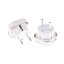2pcs UK To EU Euro Europe European Travel Adaptor Plug 2 in 1 Adapter White 3C
