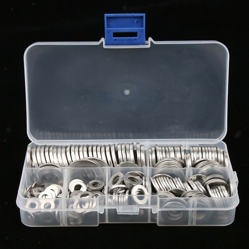 270 PCS ASSORTED FLAT WASHERS STAINLESS STEELSPACERS M5/4/M6/M8/M10/M12