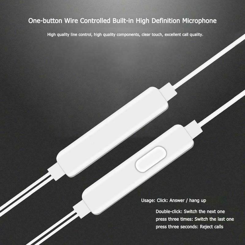 Hi-Fi Wired Earphones Earbuds Line Control 3.5mm In-Ear Headphones with Mic