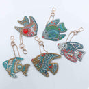 5pcs Goldfish DIY Full Drill Hand Diamond Painting Keychain Cross Stitch Decor
