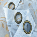 Flower Carving Sheer Window Curtain Rod Pocket Drape Panel 39x98inch Blue