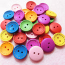 100pcs 15mm Colorful Round Wood Flatback DIY Wooden Buttons Sewing Craft Sc
