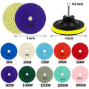 4 Inch Diamond Polishing Pads Set Wet/Dry Polishing Kit for Granite Stone C