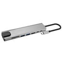 8-in-1 USB Type-C Adapter with HDMI RJ45 Port USB 3.0, SD/TF Card Reader