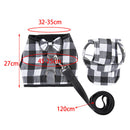 Pet Dog Vest Harness with Hat Pet Costume Party Clothes Black White-M