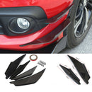 4pc Universal Car Body Spoiler Front Bumper Canards Lip Splitters Trim Black