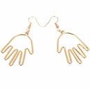 Cute Fashion Big Hollow Hand Palm Alloy Drop Earrings Unique personality je X6D7