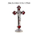 Alloy Jesus Cross Statue Home Desktop Car Decoration Stand Ornament Gift