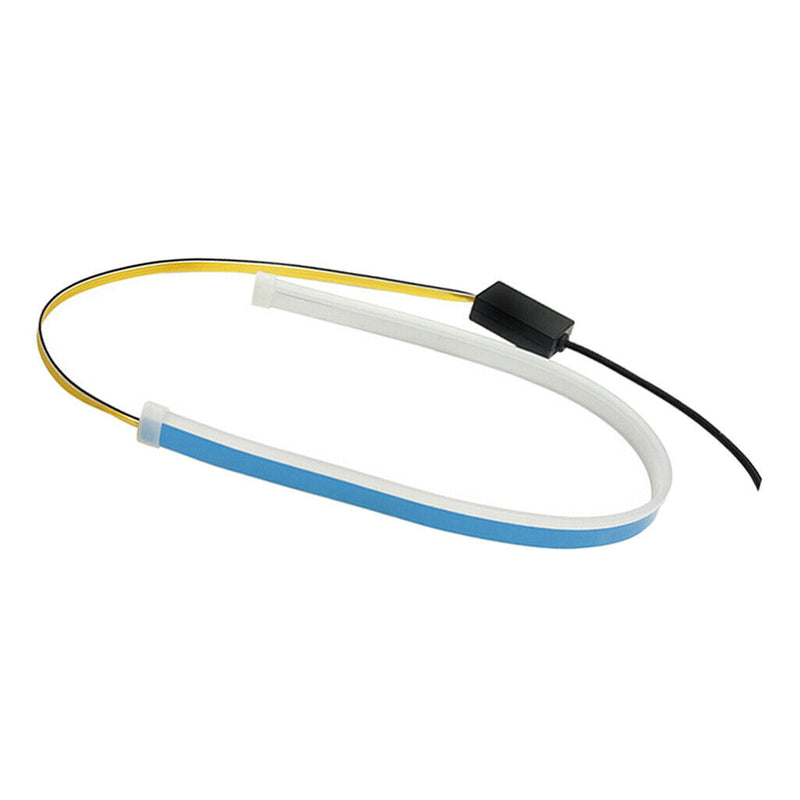 2x Flexible Tube LED Strips Daytime Turn Signal Lights 30cm Red+Yellow