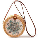 Rattan Bag Shoulder Bag Woven Woven Round Handbag Pouches Bags Crossbody Ba D2Z8