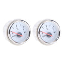 2x 52mm White Boat Auto Electrical Pointer Fuel Level