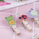 10pcs animal wooden clip with hemp rope photo paper clothespin craft clip  Z