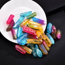 Large A Lot Of Titanium Rainbow Aura Lemurian Quartz Crystal Point Healing 100g-