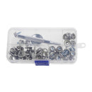 62Pcs 10mm Snap Fastener Stainless Steel Canvas Screw Press Stud Boat Cover