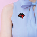 Sexy Black Lips Enamel Brooch Pins Shirts Badges for Women Men Jewelry Gift