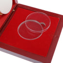 Wooden Coin Display Case Storage Box For 1 Coin of 40mm, with Coin Gaskets