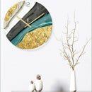 Nordic Decorative Marble Printing Wall Clocks Silent Quartz Circular Glass