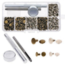 120 Set Leather Double Cap Rivets Tubular Metal Studs Fixing Tool Kit Craft New