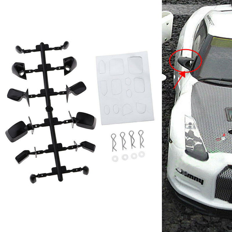 Plastic Wing Mirror Retrofit Kits for 1/10 On Road Racing Drift Car Ornament -