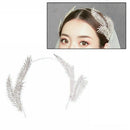 Weddings Bride Feather Headband Crystal Rhinestone Crown Hair Wrap Hoop PWK