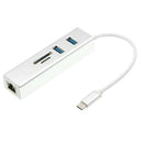 USB C Hub 5-in-1 Adapter with 1Gbps Ethernet Port,  TF Card Reader, 2 USB 3.0