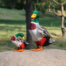2pcs Lifelike Plastic Duck Statue Garden Sculpture Home Lawn Pond Ornament