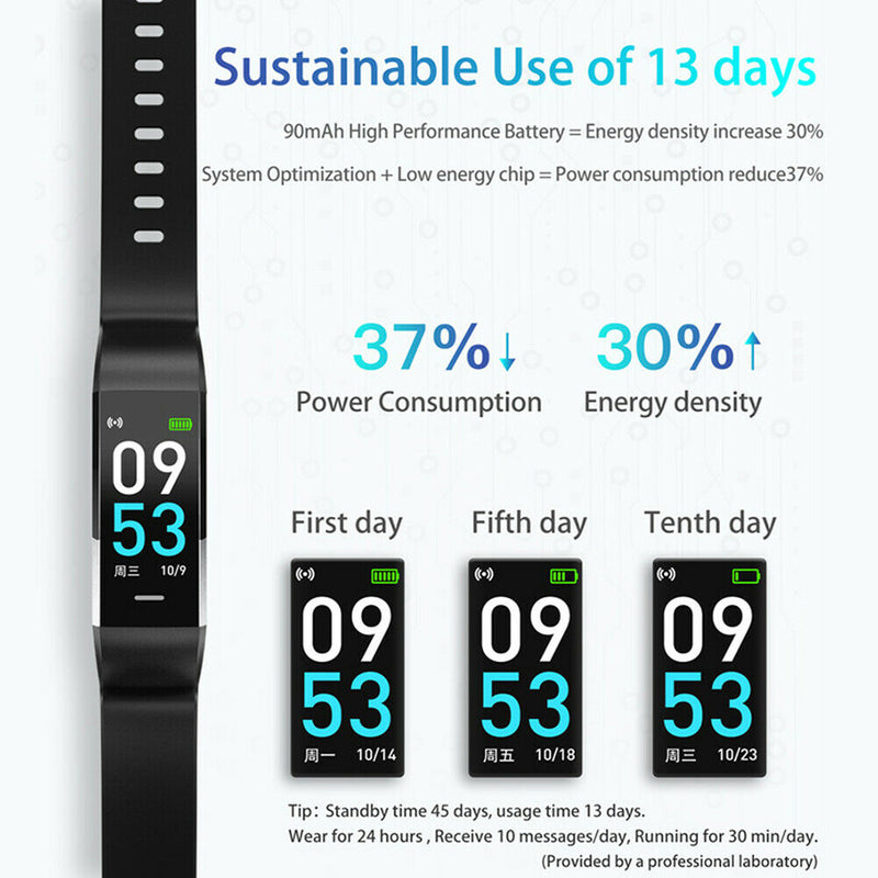 S10 Smart Bracelet Band Heart Rate Sleep Monitor Waterproof Fitness Tracker