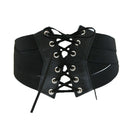 Women's Lace up Wide Belts Elastic Stretch Cinch Band Wrap Dress Decorative