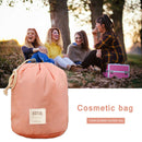 Nylon Drawstring Travel Cosmetic Bag Makeup Organizer Toiletry Bags (Pink) A