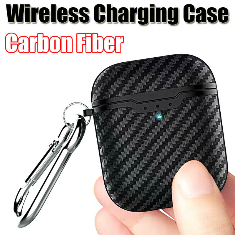Black Carbon Fiber Soft Case For AirPods 2nd Generation 2019 Wireless Chargin~ME