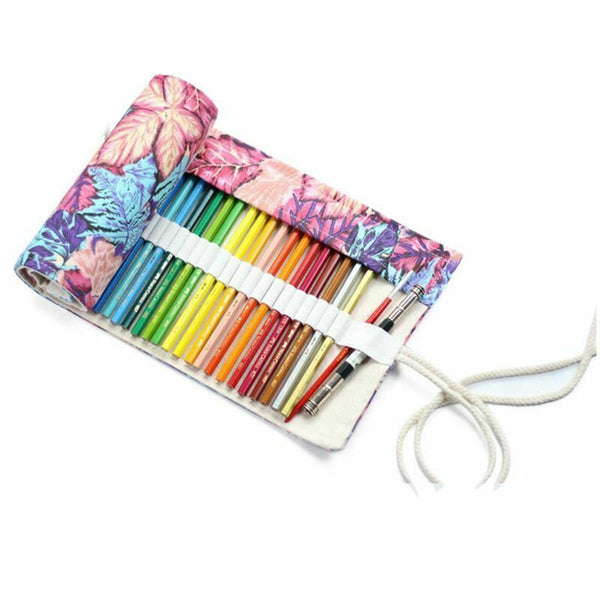 Multipurpose 72 Slots Travel Drawing Coloring Pencil Roll Organizer For Art U4Q6