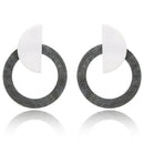 Big Statement Earrings For Women Stitching Geometric Earrings Gray