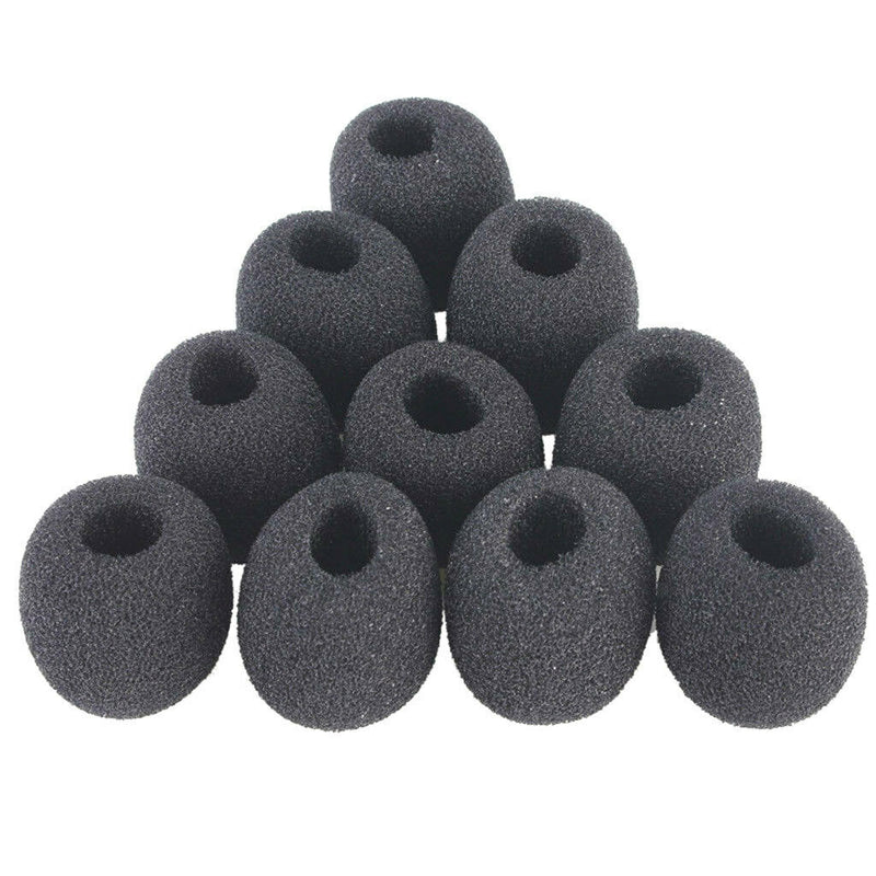 10 X Black Sponge Microphone Cover Mic Cover Lavalier Lapel Microphone