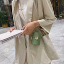 Mini Shoulder Handbags Leather Women Chain Crossbody Bucket Bags (Green) A