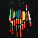 10Pcs/Lot Fishing Float Bobber Set Mix Size Color Plastic Vertical Buoy Fis